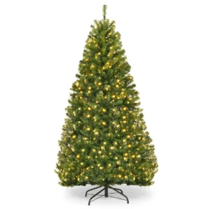 150 Cm Kunstkerstboom Met 11 Verlichtingsmodi Kerstboom Decoratieve Feestboom Met LED-lichten Voor Thuis Winkel Groen