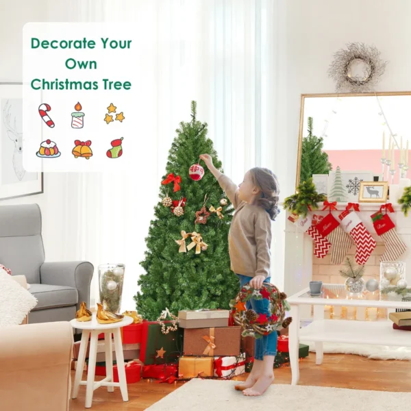 150 Cm Kunstkerstboom Met 11 Verlichtingsmodi Kerstboom Decoratieve Feestboom Met LED-lichten Voor Thuis Winkel Groen - Image 3