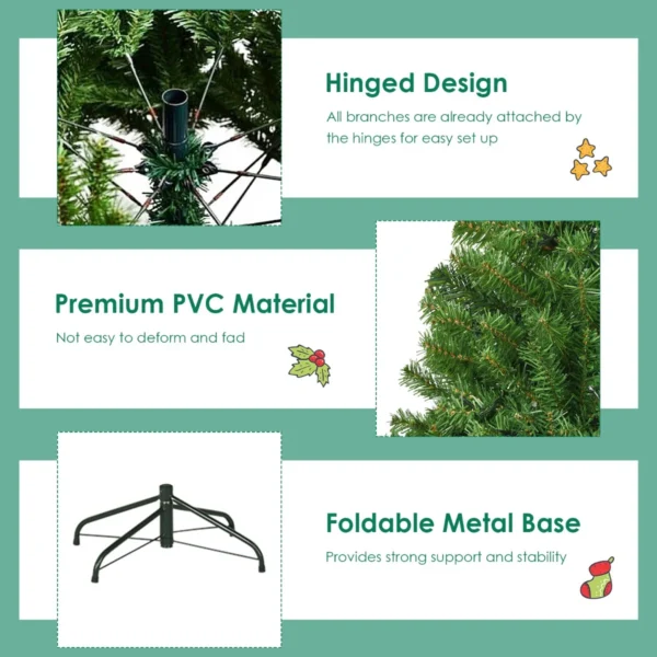 150 Cm Kunstkerstboom Met 11 Verlichtingsmodi Kerstboom Decoratieve Feestboom Met LED-lichten Voor Thuis Winkel Groen - Image 7