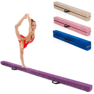 210 Cm Opvouwbare Turnbalk Evenwichtsbalk Draagbare Vloer Balans Balk Met Handvatten Extra Stevig Gymnastiek Materiaal Paars
