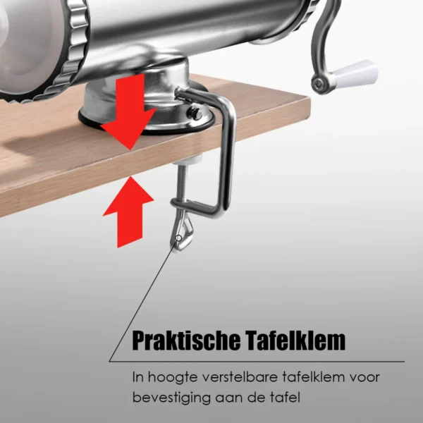 2,5kg Worstvuller Handbediend Worstmachine Van Aluminiumlegering Worstvulmachine Zilver Worstpers Met Tafelklem Worstspuit - Image 2