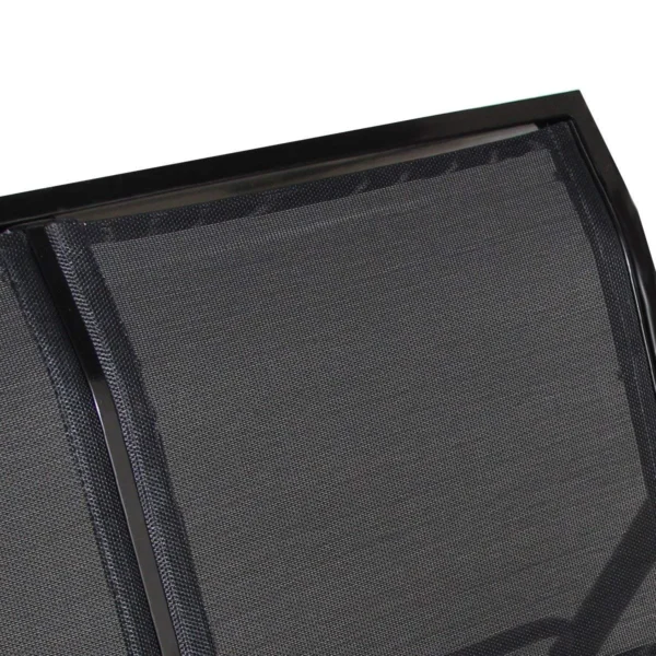 3 Persoons Schommelbank Stalen Frame Met Polyester In Hoek Verstelbare Luifel Weerbestendige Schommelbank - Zwart - Image 7