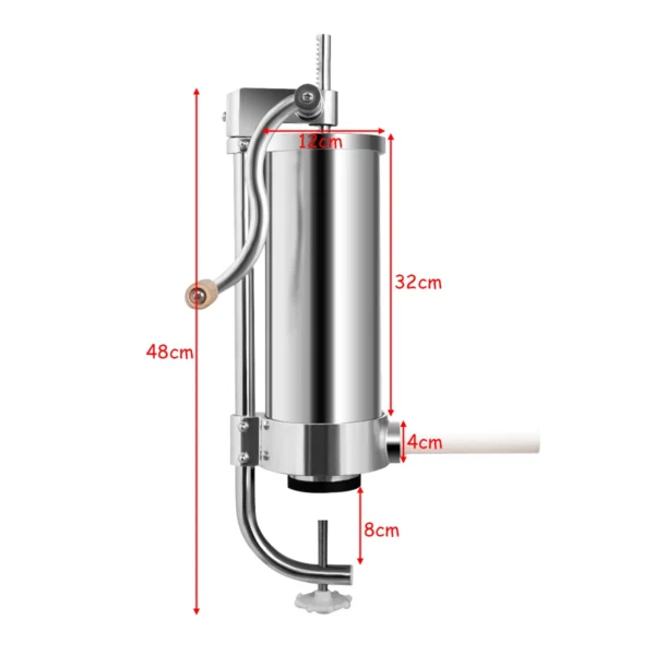 3kg Vleesmolen Roestvrij Stalen Verticale Worstenvuller Thuis En Commercieel - Image 2