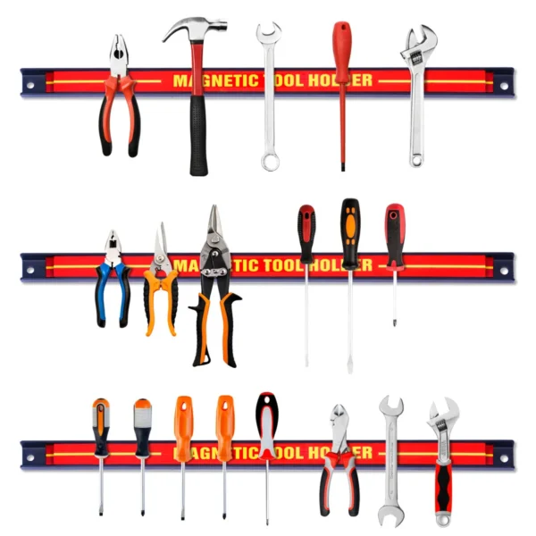 6 X Magnetische Gereedschapshouder Wand Magneetstrip Set Magneetstrip 46 Cm Rood En Zwart - Image 5