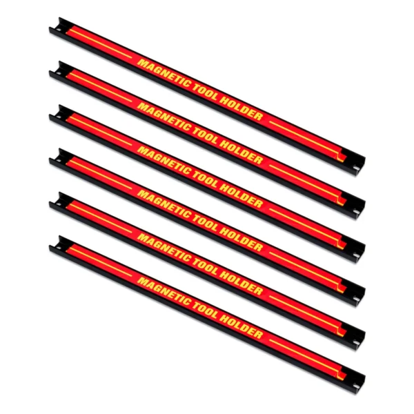 6 X Magnetische Gereedschapshouder Wand Magneetstrip Set Magneetstrip 46 Cm Rood En Zwart - Image 6