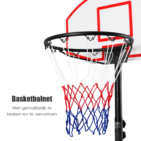 Basketbalring Met Standaard Basketbalstandaard Van 180 Tot 210 Cm Met Wielen Voor Kinderen En Volwassenen - Image 7