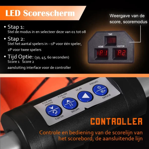 Binnen Elektronische Basketbal Spel Schieten Machine Elektronische Automatische Score Incl 4 Ballen Zwart - Image 7