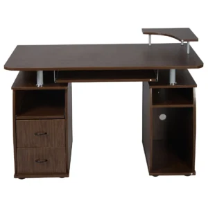 Bureau Computertafel Kantoortafel PC-Tafel Met Printerschap Toetsenbordlade Walnoot