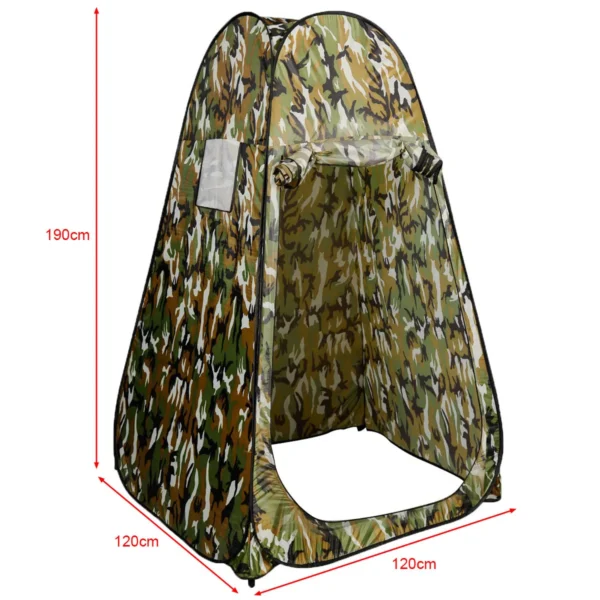 Douchetent Omkleedtent Toilettent Bijzettent Opslagtent Campingtent Trekkingtent Strand Pop-Up Tent 120 X 120 X 190 Cm Vlek-Camouflage - Image 3