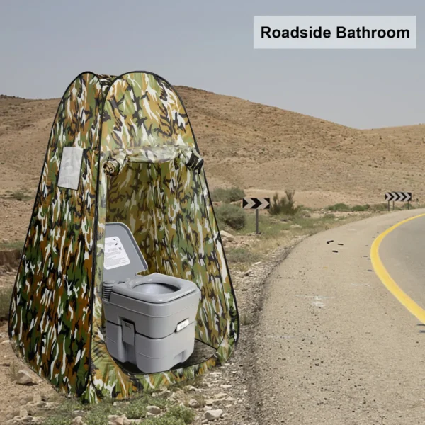 Douchetent Omkleedtent Toilettent Bijzettent Opslagtent Campingtent Trekkingtent Strand Pop-Up Tent 120 X 120 X 190 Cm Vlek-Camouflage - Image 4