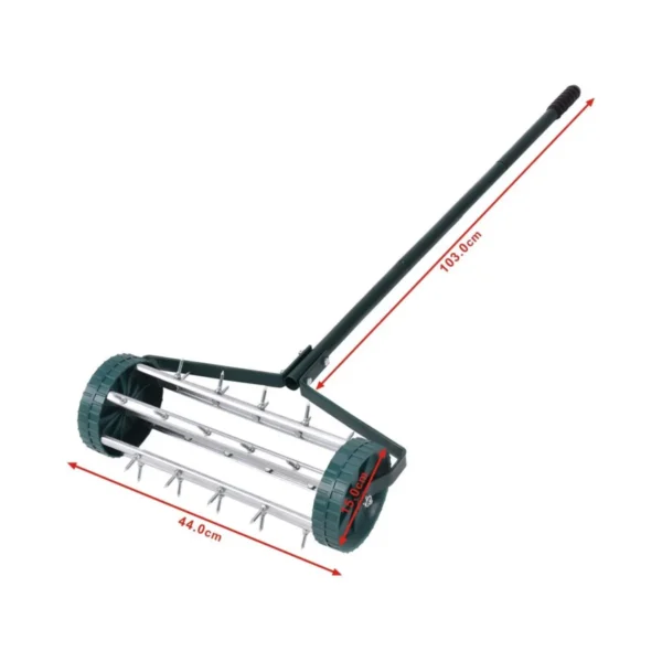 Gazonbeluchter Roller Grasmaaier Met Steel En Spijkers Handverticuteermachine Rollend Gazonbeluchter Handmatig Gazonwals Met Spikes - Image 2