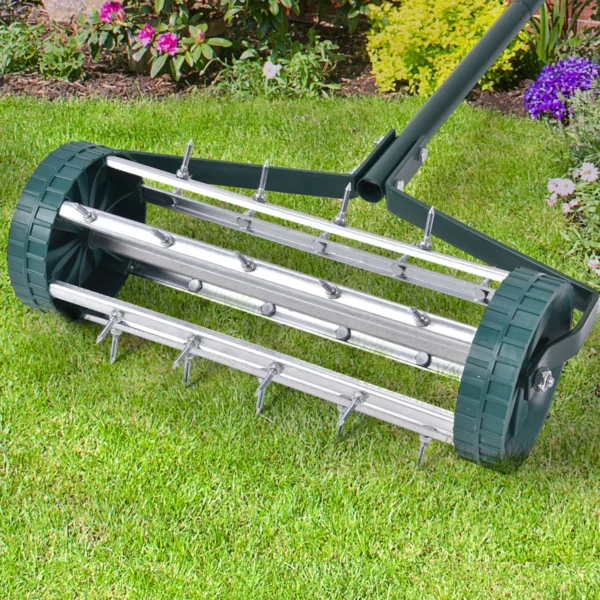Gazonbeluchter Roller Grasmaaier Met Steel En Spijkers Handverticuteermachine Rollend Gazonbeluchter Handmatig Gazonwals Met Spikes - Image 6