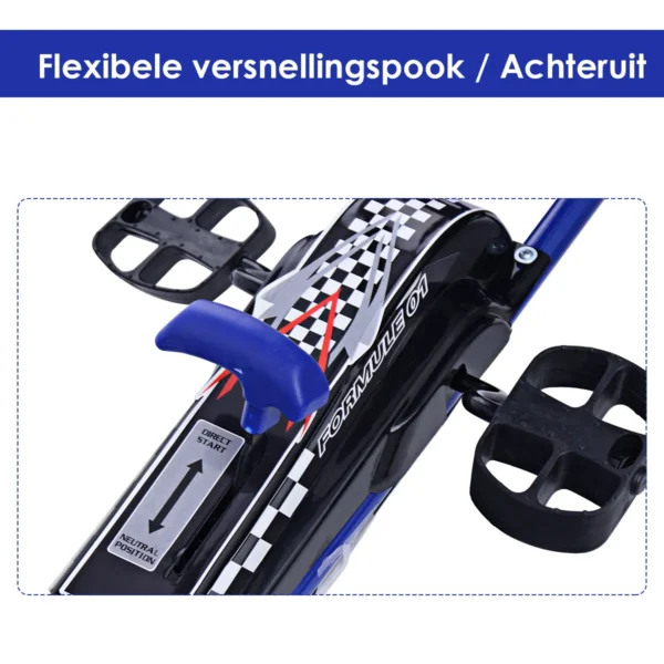 Kinder-Skelter Voor Kinderen Van 3 Tot 8 Jaar Oud Ergonomisch Verstelbare Kuipstoel Loopauto Met Vier Rubberen Wielen Stalen Frame Blauw - Image 7