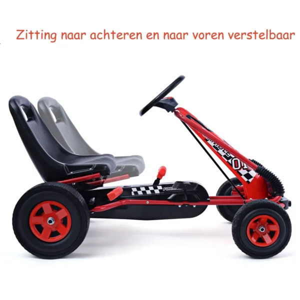 Kinder-Skelter Voor Kinderen Van 3 Tot 8 Jaar Oud Ergonomisch Verstelbare Kuipstoel Loopauto Met Vier Rubberen Wielen Stalen Frame Rood - Image 4
