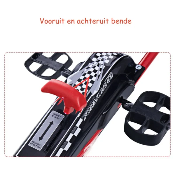 Kinder-Skelter Voor Kinderen Van 3 Tot 8 Jaar Oud Ergonomisch Verstelbare Kuipstoel Loopauto Met Vier Rubberen Wielen Stalen Frame Rood - Image 5