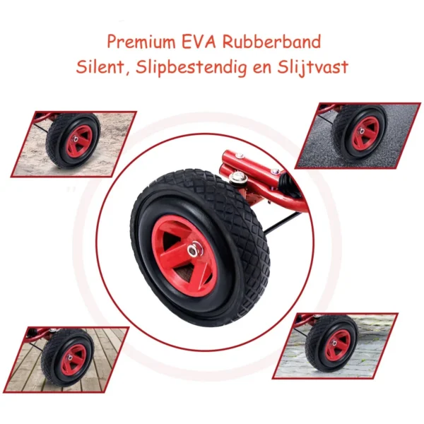 Kinder-Skelter Voor Kinderen Van 3 Tot 8 Jaar Oud Ergonomisch Verstelbare Kuipstoel Loopauto Met Vier Rubberen Wielen Stalen Frame Rood - Image 7