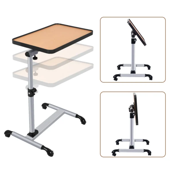 Laptoptafel Mobiele Bureau Hoek & Hoogte Verstelbare Zijtafel Met Afsluitbare Wielen Werkstation Notitieboek Tafel - Image 3