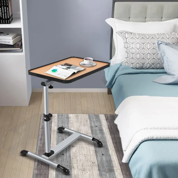 Laptoptafel Mobiele Bureau Hoek & Hoogte Verstelbare Zijtafel Met Afsluitbare Wielen Werkstation Notitieboek Tafel - Image 5