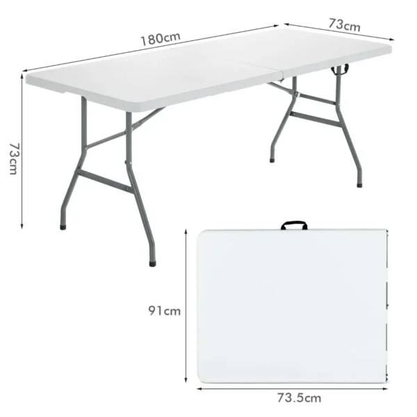 Opklapbare Tafel Biertafel Campingtafel Koffertafel Tuintafel Balkontafel Wit - Image 2