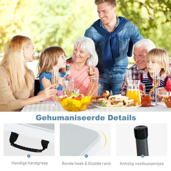 Opklapbare Tafel Biertafel Campingtafel Koffertafel Tuintafel Balkontafel Wit - Image 5
