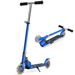 Opvouwbare Step 3 Verstelbaar Stuur 2 LED Verlichte Wielen Achterrem Aluminium Frame-Blauw