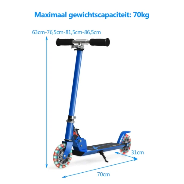 Opvouwbare Step 3 Verstelbaar Stuur 2 LED Verlichte Wielen Achterrem Aluminium Frame-Blauw - Image 3