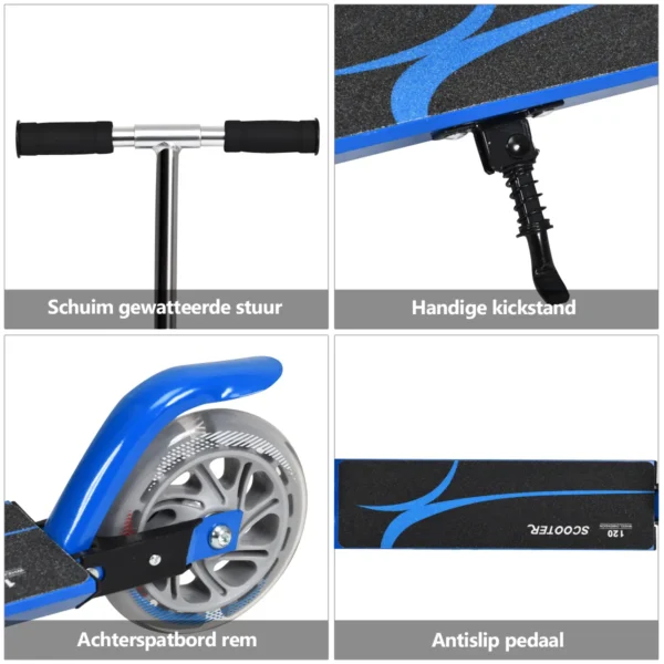 Opvouwbare Step 3 Verstelbaar Stuur 2 LED Verlichte Wielen Achterrem Aluminium Frame-Blauw - Image 7