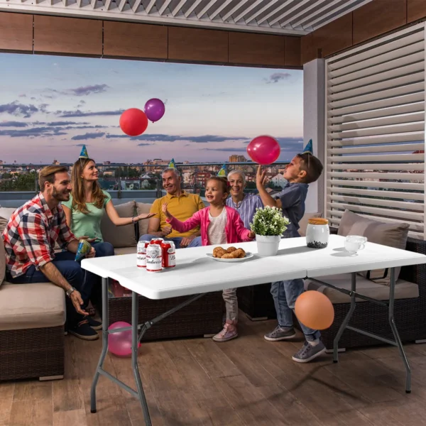 Opvouwbare Tafel Draagbare Plastic Binnen Zowel Buiten Picknick Feest Dineren Kampeertafel 153 X 74 X 74cm - Image 7
