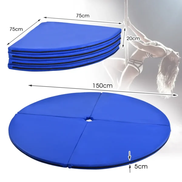 Paalmat Dansmat Gymnastiek Beschermmat Met Klittenband PVC-Mat Afneembaar Ф150 X 5 Cm - Blauw - Image 5