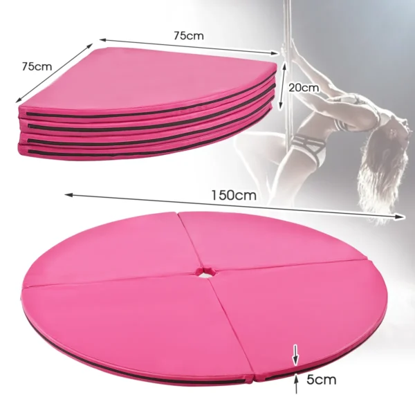Paalmat Dansmat Gymnastiek Beschermmat Met Klittenband PVC-Mat Afneembaar Ф150 X 5 Cm - Roze - Image 5