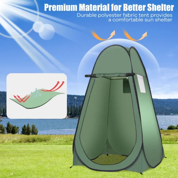 Pop-Up Douchetent Draagbare Kampeertent Voor Aankleden Toilet Kleedkamer Buiten Onderdak Privé 120 X 120 X 190 Cm Groen - Image 4