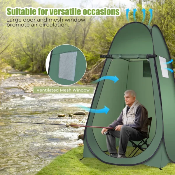 Pop-Up Douchetent Draagbare Kampeertent Voor Aankleden Toilet Kleedkamer Buiten Onderdak Privé 120 X 120 X 190 Cm Groen - Image 5