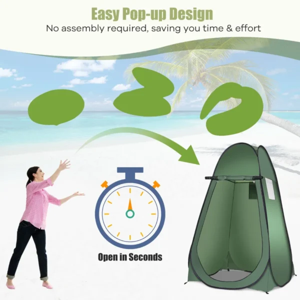Pop-Up Douchetent Draagbare Kampeertent Voor Aankleden Toilet Kleedkamer Buiten Onderdak Privé 120 X 120 X 190 Cm Groen - Image 6