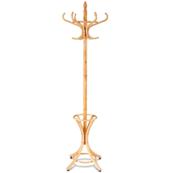 Staande Kapstok Hout 12 Haken Home Hoed Jas Hanger Boom 12 Met Paraplu Houder Kapstok Nature - Image 2