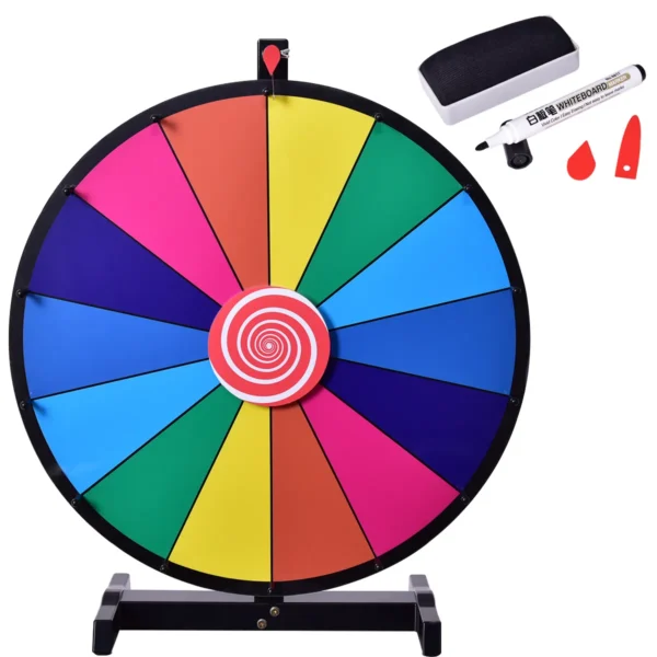Tafelblad Draaiend Prijswiel Bewerkbaar Kleurenprijswiel Van Fortuin Regenboog Prijswiel Met Stevige Metalen Voet 60CM