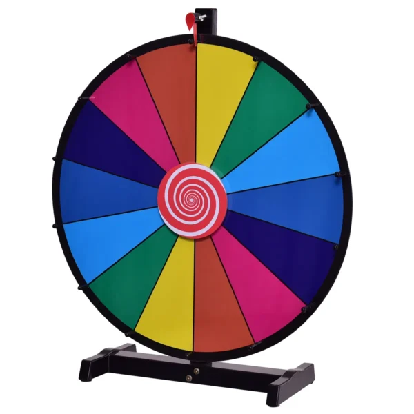 Tafelblad Draaiend Prijswiel Bewerkbaar Kleurenprijswiel Van Fortuin Regenboog Prijswiel Met Stevige Metalen Voet 60CM - Image 2