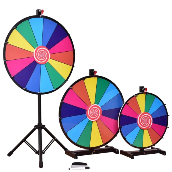 Tafelblad Draaiend Prijswiel Bewerkbaar Kleurenprijswiel Van Fortuin Regenboog Prijswiel Met Stevige Metalen Voet 60CM - Image 3