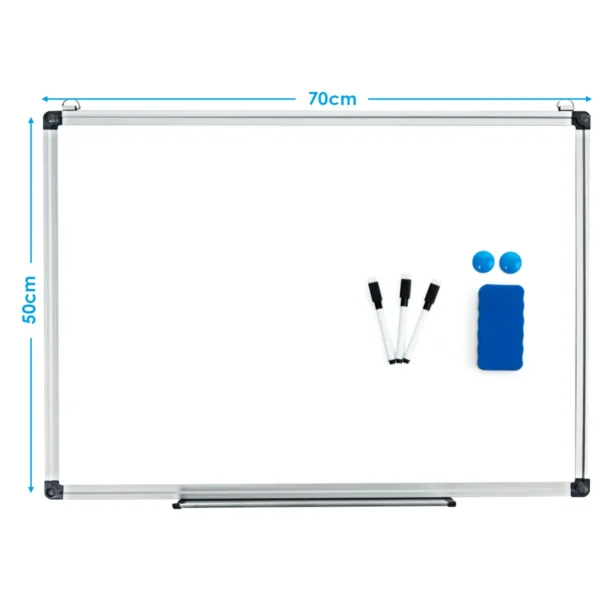 Whiteboard Magneetbord Schrijfbord Wandbord Memobord Met Aluminium Frame (70x50 Cm) - Image 2