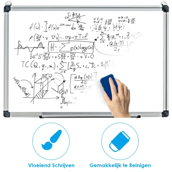 Whiteboard Magneetbord Schrijfbord Wandbord Memobord Met Aluminium Frame (70x50 Cm) - Image 4