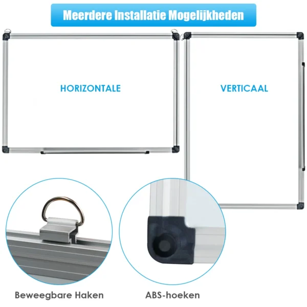 Whiteboard Magneetbord Schrijfbord Wandbord Memobord Met Aluminium Frame (70x50 Cm) - Image 6
